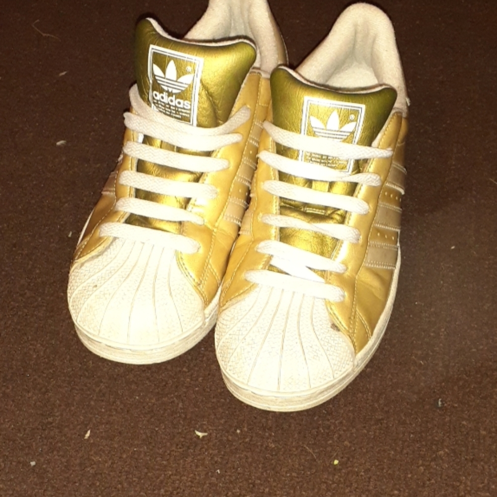 Gold adidas shoes